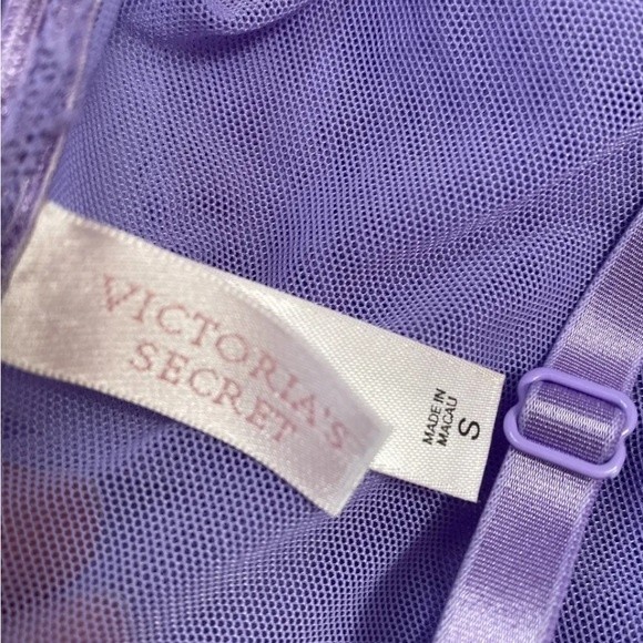 VICTORIA'S SECRET Mesh Lace  Ruffle Lilac Purple Negligee Women's Sz Small - Picture 9 of 9